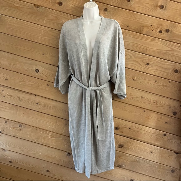 NWT Johnny Was Beige Tan Organic Linen Long Kimono Wrap Cardigan Duster XS/S - Picture 6 of 8
